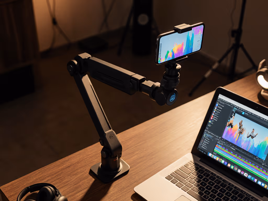 Rock-Solid Arkon Desk Mount for Streamers & Creators